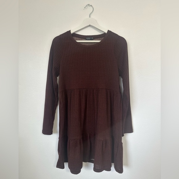 Cotton On burgundy long sleeve plaid knit size medium - Picture 1 of 2